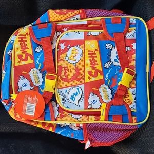 Boy's comic book backpack, blue,yellow, red,